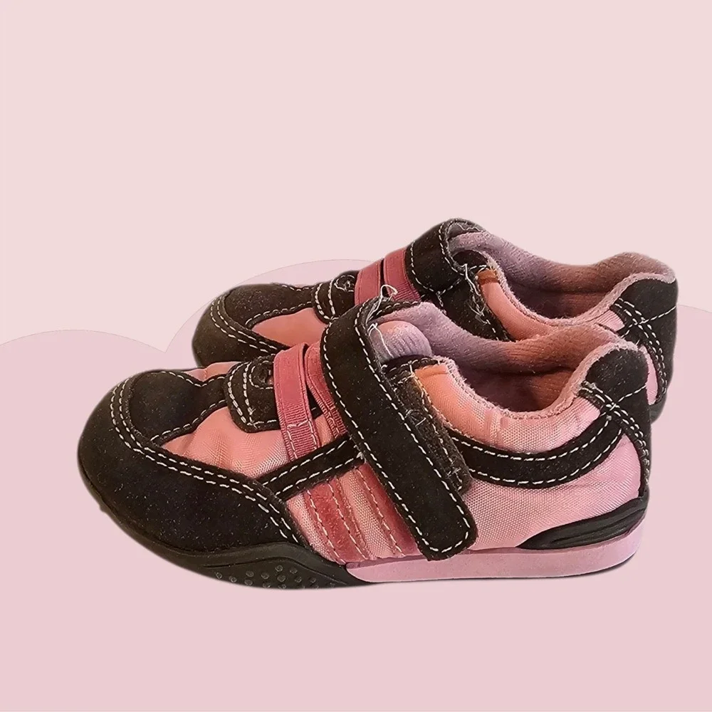 Carole Little Toddler Size 5 Brown/Pink Leather Slip On Shoes‎